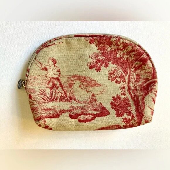PIERRE DEUX Vintage Paris Toile De Jouy Patterned Small Zipper Bag - Picture 1 of 7